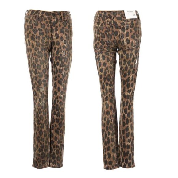 NWT Pacsun Distressed Ripped Leopard Mid-Rise Skinny Denim Jeans - Picture 12 of 12